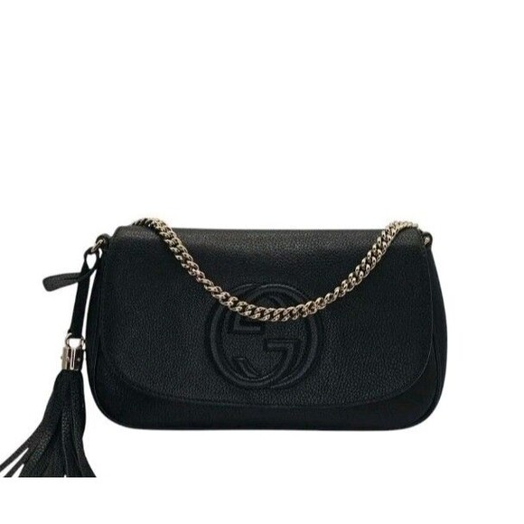 Gucci Pebbled Calfskin Medium Soho Flap Crossbody Bag - Picture 1 of 7